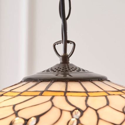 Endon 64079 - Κρεμαστό φωτιστικό με αλυσίδα Tiffany DRAGONFLY 3xE27/60W/230V διάμ. 50 cm