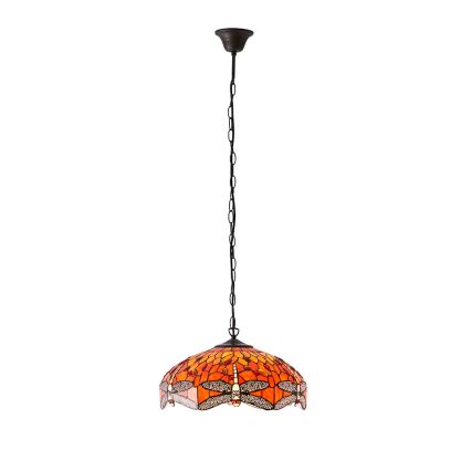Endon 64081 - Κρεμαστό φωτιστικό με αλυσίδα Tiffany DRAGONFLY 3xE27/60W/230V, διάμ. 41 εκ.