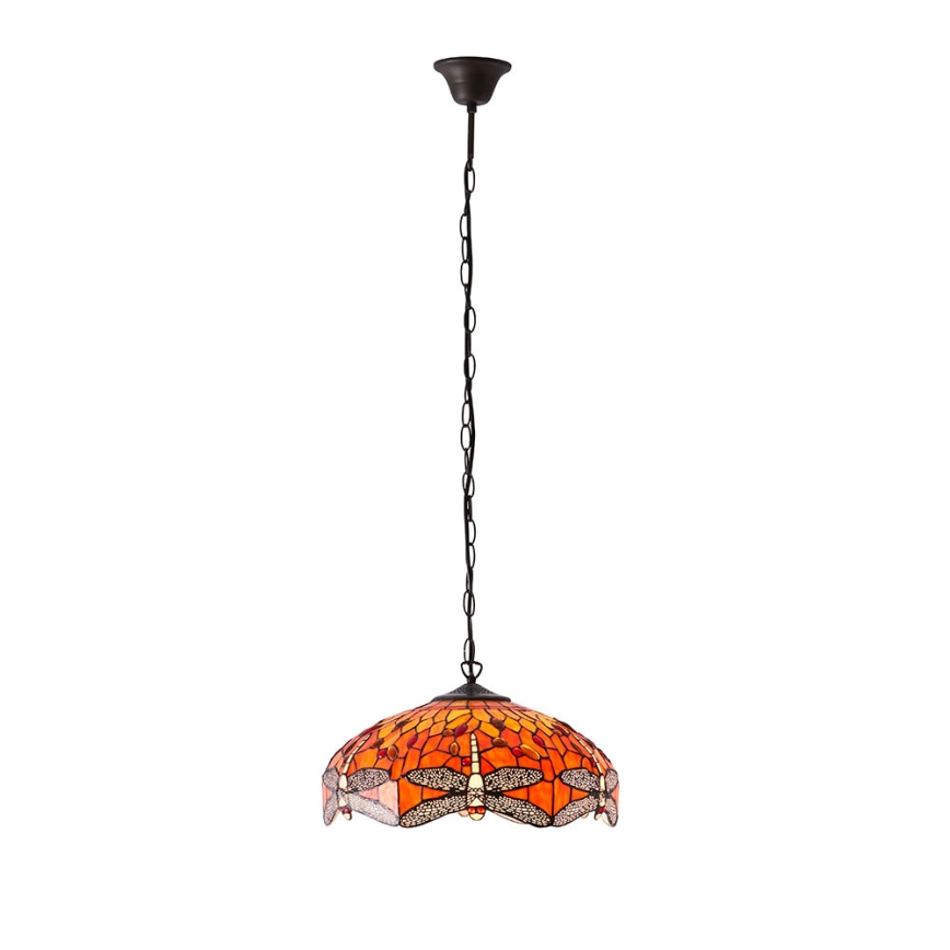 Endon 64081 - Κρεμαστό φωτιστικό με αλυσίδα Tiffany DRAGONFLY 3xE27/60W/230V, διάμ. 41 εκ.