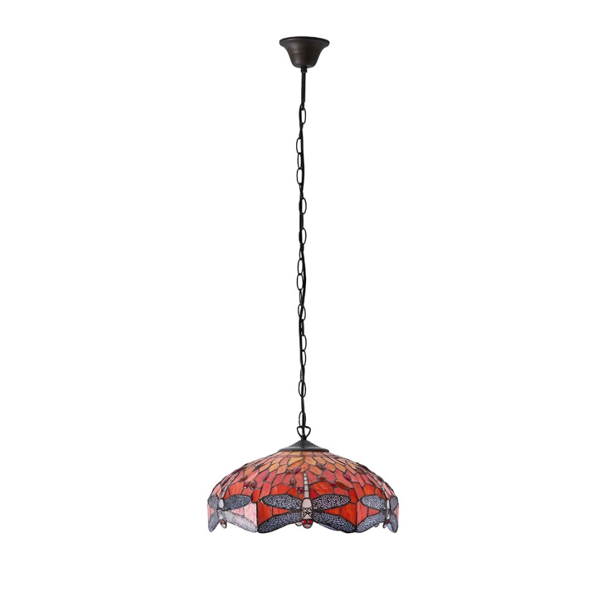 Endon 64081 - Κρεμαστό φωτιστικό με αλυσίδα Tiffany DRAGONFLY 3xE27/60W/230V, διάμ. 41 εκ.