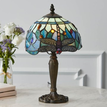 Endon 64088 - Επιτραπέζιο φωτιστικό Tiffany DRAGONFLY 1xE14/7W/230V, διάμετρος 20 cm