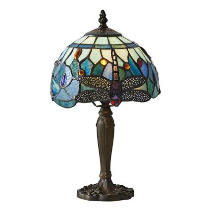 Endon 64088 - Επιτραπέζιο φωτιστικό Tiffany DRAGONFLY 1xE14/7W/230V, διάμετρος 20 cm