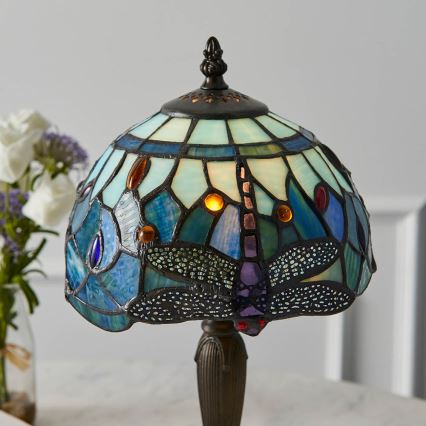 Endon 64088 - Επιτραπέζιο φωτιστικό Tiffany DRAGONFLY 1xE14/7W/230V, διάμετρος 20 cm