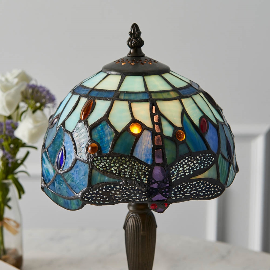 Endon 64088 - Επιτραπέζιο φωτιστικό Tiffany DRAGONFLY 1xE14/7W/230V, διάμετρος 20 cm