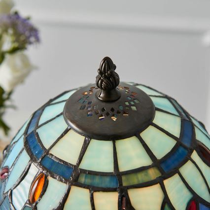 Endon 64088 - Επιτραπέζιο φωτιστικό Tiffany DRAGONFLY 1xE14/7W/230V, διάμετρος 20 cm