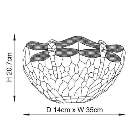 Endon 64102 - Επιτοίχιο φωτιστικό Tiffany DRAGONFLY 1xE14/40W/230V