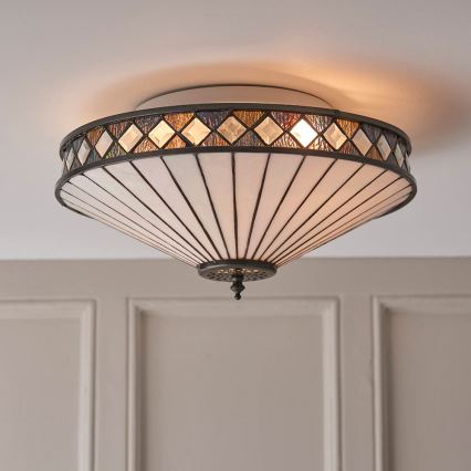 Endon 64145 - Φωτιστικό οροφής FARGO 2xE27/60W/230V διάμετρος 41,5 cm