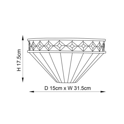 Endon 64149 - Επιτοίχιο φωτιστικό Tiffany FARGO 1xE14/40W/230V