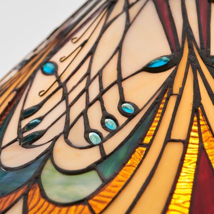 Endon 64162 - Κρεμαστό φωτιστικό με αλυσίδα Tiffany HECTOR 1xE27/60W/230V διάμ. 40 cm