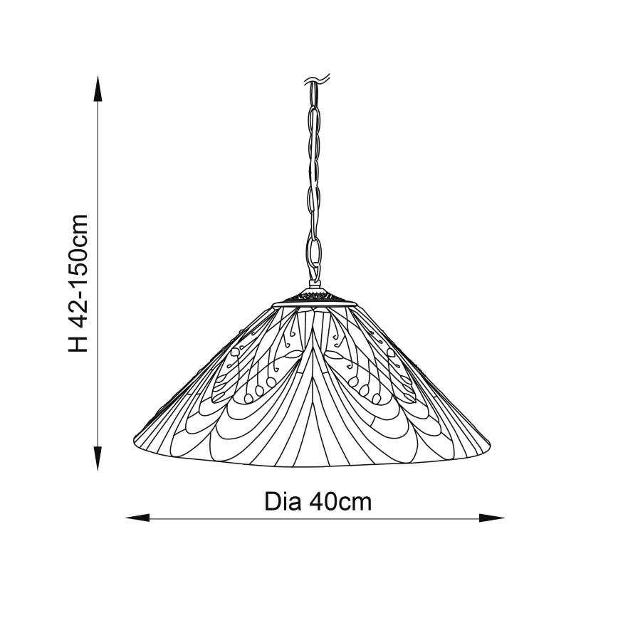 Endon 64162 - Κρεμαστό φωτιστικό οροφής HECTOR 1xE27/60W/230V διάμετρος 40 cm