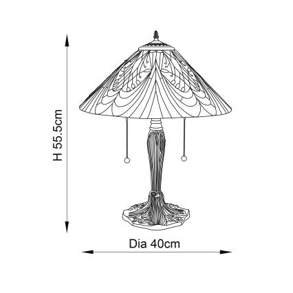 Endon 64163 - Επιτραπέζιο φωτιστικό HECTOR 2xE27/60W/230V διάμ. 40 εκ.
