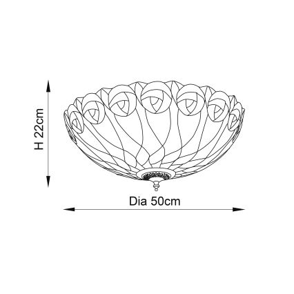 Endon 64173 - Φωτιστικό οροφής Tiffany HUTCHINSON 2xE27/60W/230V Ø 50 cm