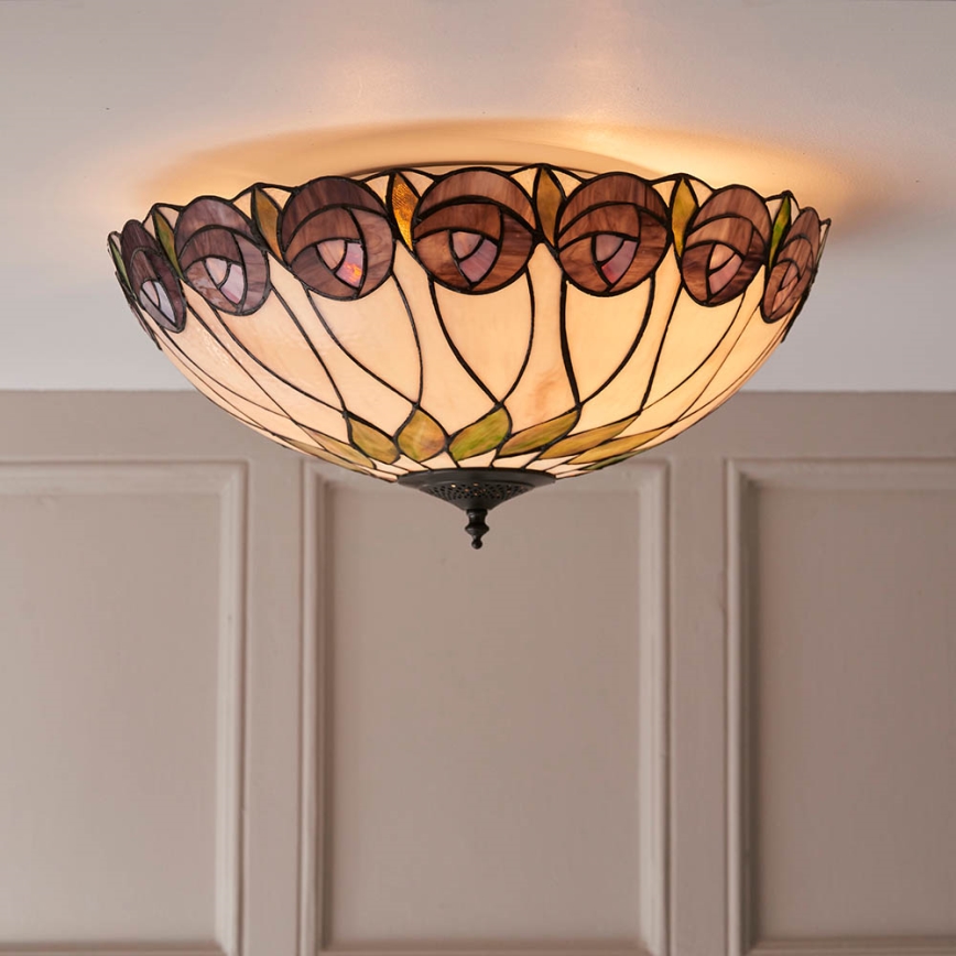 Endon 64173 - Φωτιστικό οροφής HUTCHINSON 2xE27/60W/230V διάμετρος 50 cm
