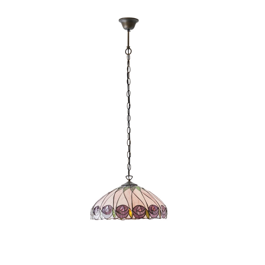 Endon 64176 - Κρεμαστό φωτιστικό με αλυσίδα Tiffany HUTCHINSON 1xE27/60W/230V Ø 40 cm