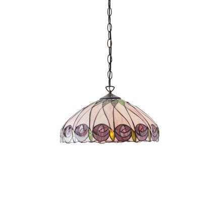 Endon 64176 - Κρεμαστό φωτιστικό με αλυσίδα Tiffany HUTCHINSON 1xE27/60W/230V Ø 40 cm