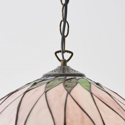 Endon 64176 - Κρεμαστό φωτιστικό με αλυσίδα Tiffany HUTCHINSON 1xE27/60W/230V Ø 40 cm