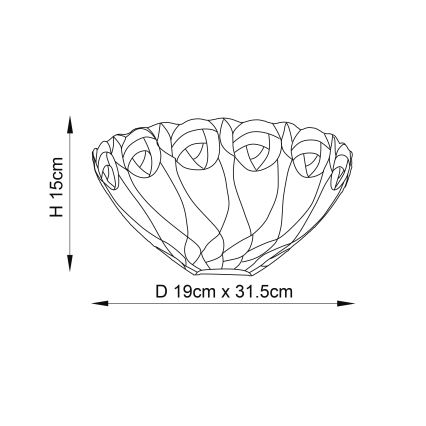 Endon 64178 - Επιτοίχιο φωτιστικό Tiffany HUTCHINSON 1xE14/40W/230V