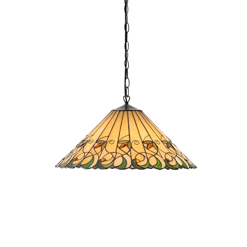 Endon 64194 - Πολυέλαιος με αλυσίδα Tiffany JAMELIA, 3xE27/60W/230V, διάμ. 50 cm