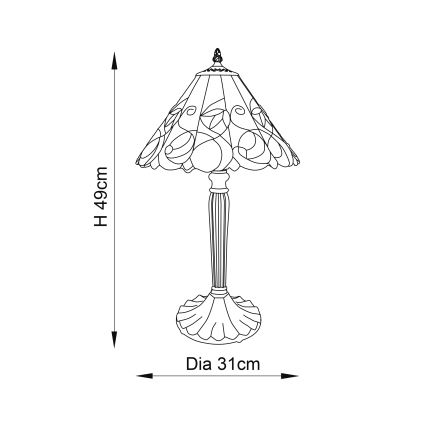 Endon 64195 - Επιτραπέζιο φωτιστικό JAMELIA 1xE27/60W/230V Ø 31 εκ.