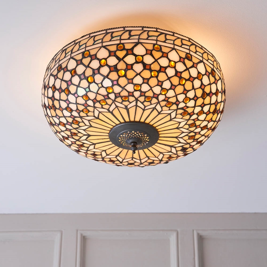 Endon 64276 - Φωτιστικό οροφής Tiffany MILLE FEUX 2xE27/60W/230V Ø 45 cm