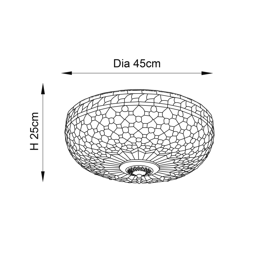 Endon 64276 - Φωτιστικό οροφής Tiffany MILLE FEUX 2xE27/60W/230V Ø 45 cm