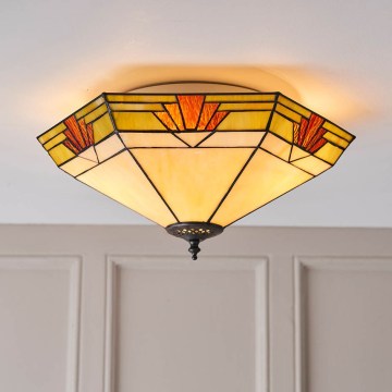 Endon 64284 - Φωτιστικό οροφής Tiffany NEVADA 2xE27/60W/230V, διάμετρος 40 cm