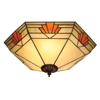 Endon 64284 - Φωτιστικό οροφής Tiffany NEVADA 2xE27/60W/230V, διάμετρος 40 cm