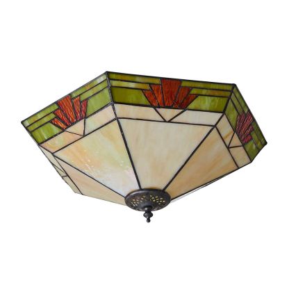 Endon 64284 - Φωτιστικό οροφής Tiffany NEVADA 2xE27/60W/230V, διάμετρος 40 cm