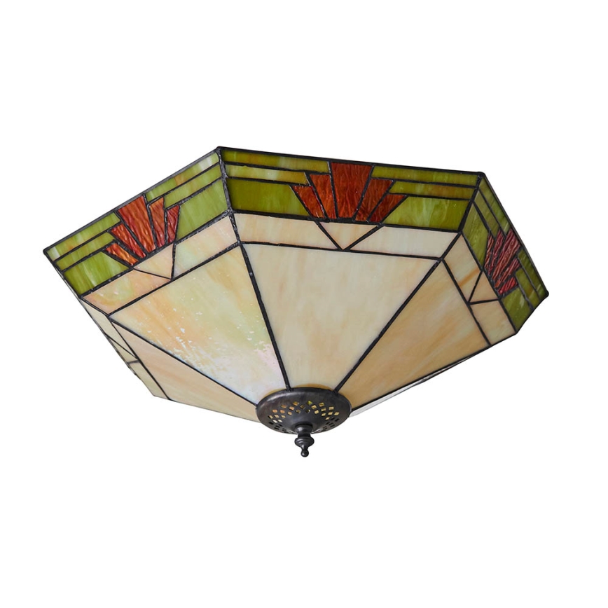 Endon 64284 - Φωτιστικό οροφής Tiffany NEVADA 2xE27/60W/230V, διάμετρος 40 cm