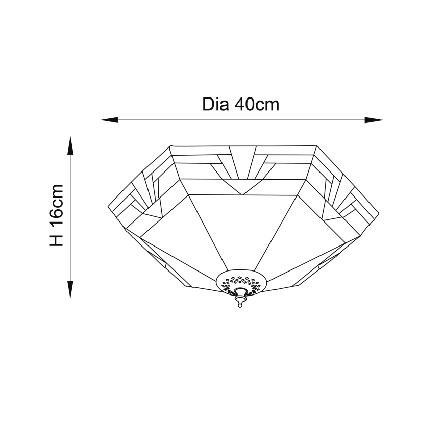 Endon 64284 - Φωτιστικό οροφής Tiffany NEVADA 2xE27/60W/230V, διάμετρος 40 cm