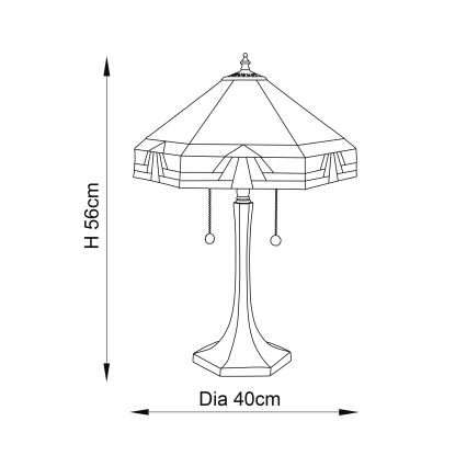 Endon 64286 - Eπιτραπέζιο φωτιστικό NEVADA 2xE27/60W/230V διάμετρος 40 cm