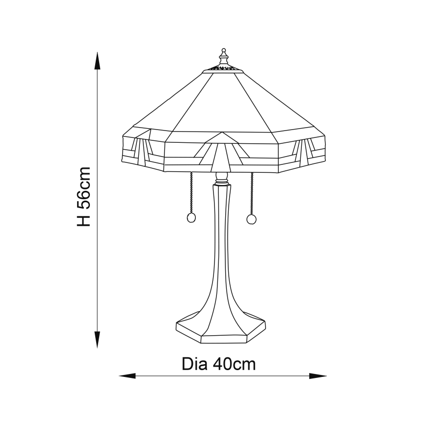 Endon 64286 - Eπιτραπέζιο φωτιστικό NEVADA 2xE27/60W/230V διάμετρος 40 cm