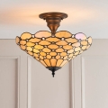 Endon 64300 - Κολλητός πολυέλαιος Tiffany PEARL 3x E27/60W/230V Ø 37 cm