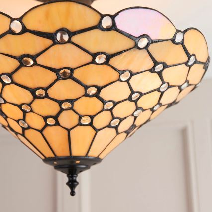 Endon 64300 - Κολλητός πολυέλαιος Tiffany PEARL 3x E27/60W/230V Ø 37 cm