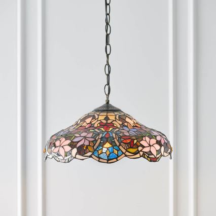 Endon 64325 - Κρεμαστό φωτιστικό SULLIVAN με αλυσίδα, 1xE27/60W/230V, διάμ. 40 εκ.