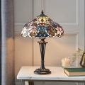 Endon 64327 - Επιτραπέζιο φωτιστικό Tiffany SULLIVAN 2xE14/40W/230V διάμ. 30 cm