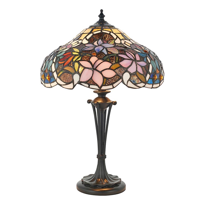 Endon 64327 - Επιτραπέζιο φωτιστικό Tiffany SULLIVAN 2xE14/40W/230V διάμ. 30 cm