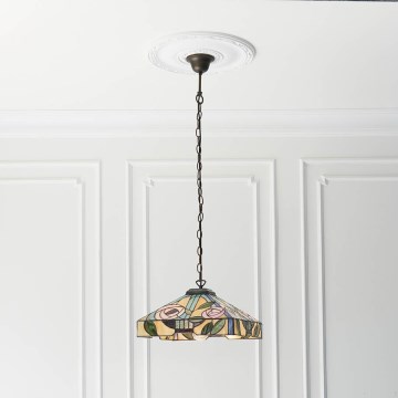 Endon 64385 - Κρεμαστό φωτιστικό σε αλυσίδα Tiffany WILLOW, 1xE27/60W/230V, Ø 35 εκ.