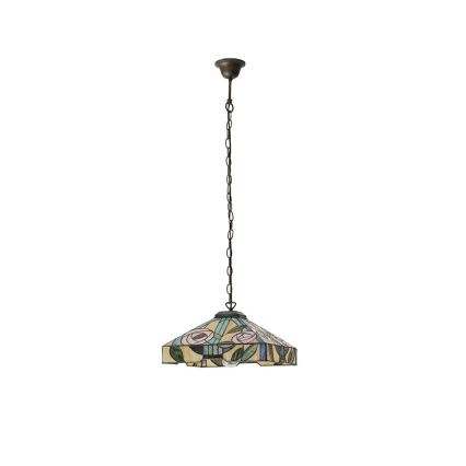 Endon 64385 - Κρεμαστό φωτιστικό σε αλυσίδα Tiffany WILLOW, 1xE27/60W/230V, Ø 35 εκ.