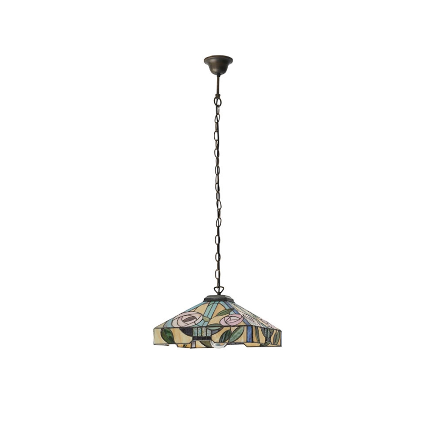 Endon 64385 - Κρεμαστό φωτιστικό σε αλυσίδα Tiffany WILLOW, 1xE27/60W/230V, Ø 35 εκ.