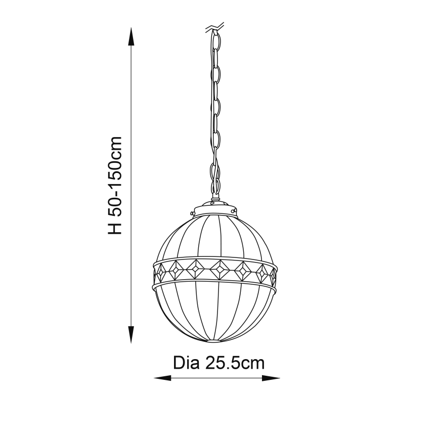 Endon 67044 - Κρεμαστό φωτιστικό οροφής FARGO 1xE14/40W/230V διάμετρος 25,5 cm