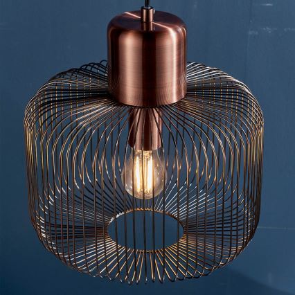 Endon 68986 - Κρεμαστό φωτιστικό με καλώδιο NICOLA 1xE27/40W/230V χάλκινο