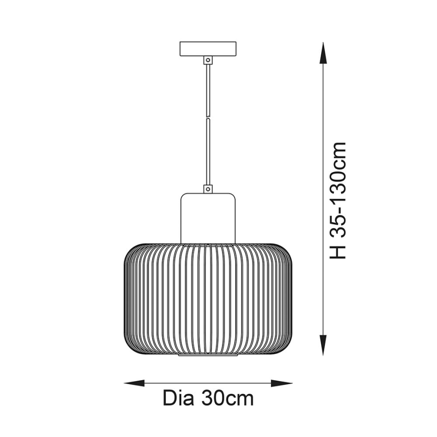 Endon 68986 - Κρεμαστό φωτιστικό με καλώδιο NICOLA 1xE27/40W/230V χάλκινο