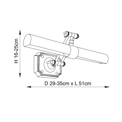Endon 69833 - Φωτιστικό για πίνακα WINCHESTER 2xE14/6W/230V 51 cm μπρούτζινο