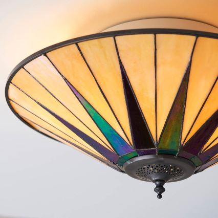 Endon 70240 - Φωτιστικό οροφής Tiffany DARK STAR 2xE27/40W/230V Ø 49 cm