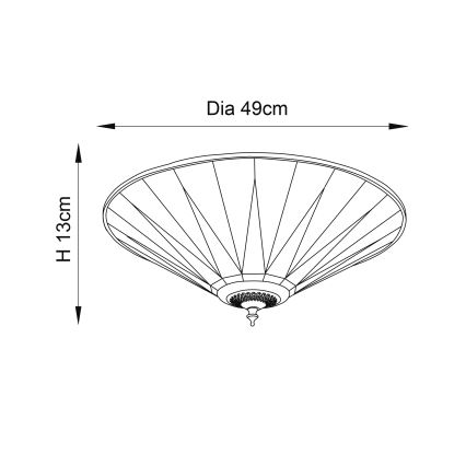 Endon 70240 - Φωτιστικό οροφής Tiffany DARK STAR 2xE27/40W/230V Ø 49 cm
