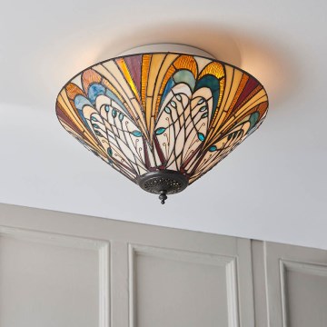 Endon 70241 - Φωτιστικό οροφής Tiffany HECTOR 2xE27/60W/230V, διάμετρος 40 cm