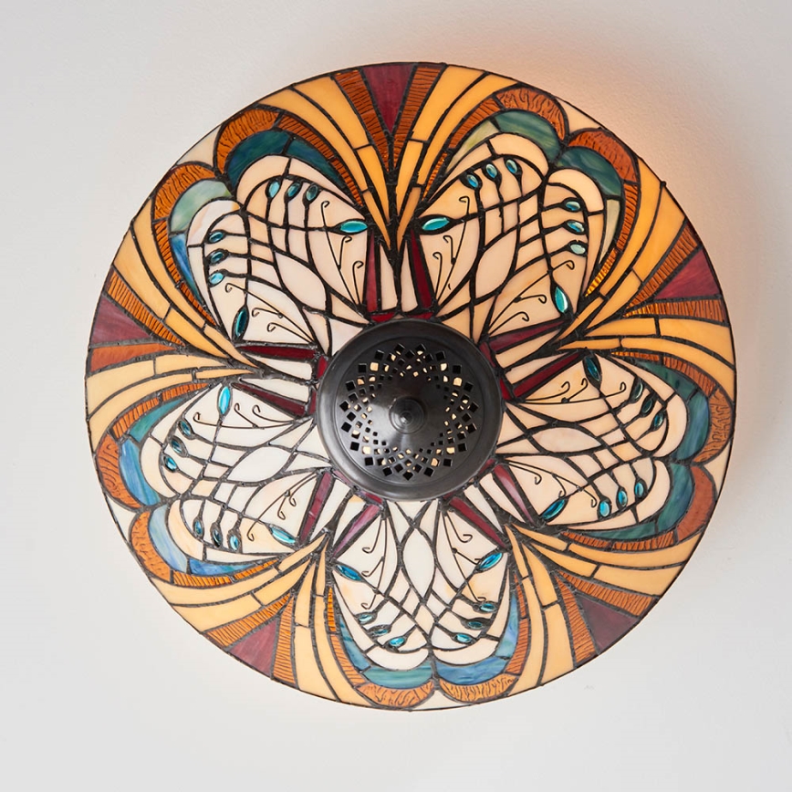 Endon 70241 - Φωτιστικό οροφής Tiffany HECTOR 2xE27/60W/230V, διάμετρος 40 cm