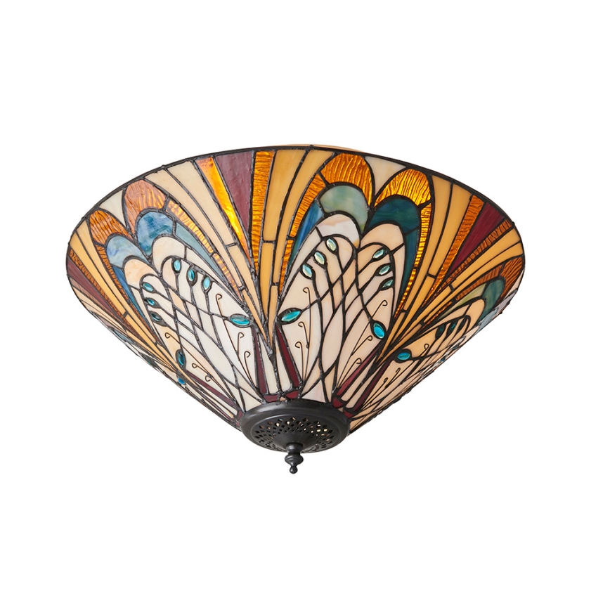 Endon 70241 - Φωτιστικό οροφής Tiffany HECTOR 2xE27/60W/230V, διάμετρος 40 cm