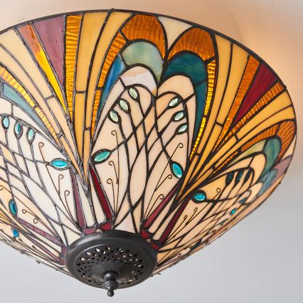 Endon 70241 - Φωτιστικό οροφής Tiffany HECTOR 2xE27/60W/230V, διάμετρος 40 cm